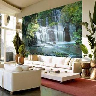 👉 Foto behang papierenbehang clusief lijm groen Fotobehang Pura Kanui Falls