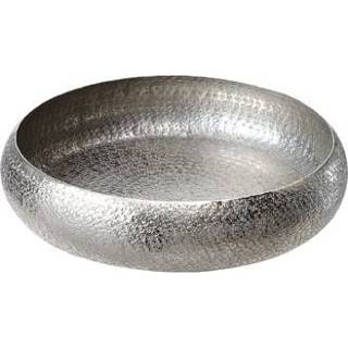 👉 Kaarsenplateau zilverkleurig aluminium bol - 40 cm