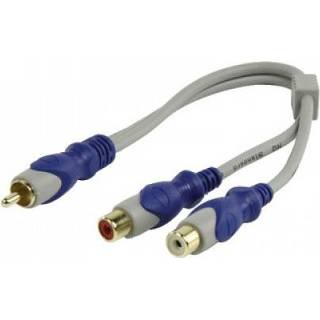 Mannen vrouwen Standaard RCA mannelijk - 2x vrouwelijk kabel 0,20 m