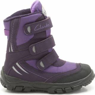 👉 Stock purper Clarks Snow Day G Purple Synthetic Infant boot