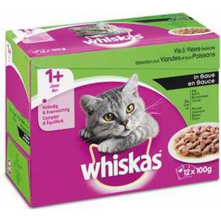 Whiskas Adult - Vis/Vlees Whiskas Adult - Vis/Vlees (12x100gr) 8410136004810