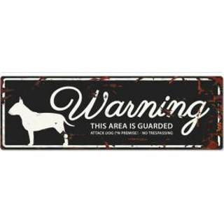 👉 Waarschuwingsbordje zwart D&D - Waarschuwingsbord Bull Terrier (zwart) 4047059434581
