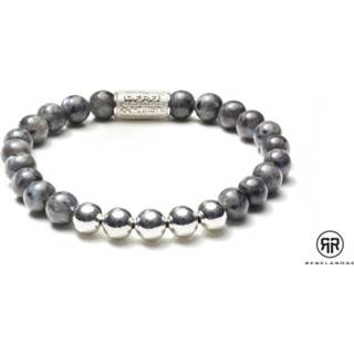 Rebel and rose Seduction silver Armband mannen armbanden grijs zilver RR-80003-S Armband mannen armbanden grijs rose zilver Rebel and Grey Seduction Silver RR-80003-S - 8mm