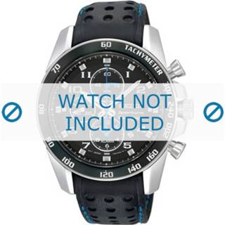 👉 Horlogeband zwart blauw leder SNAE79P1 pushpinbevestiging Seiko / 7T62-0KV003B L01M014J0 22mm + stiksel