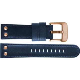 👉 Horlogeband blauw leder stiksel pushpinbevestiging TW Steel TWB405 24mm + 8719217066731