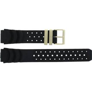 Horlogeband zwart rubber pushpinbevestiging Overige merken CIT3MG 20mm 8719217055452
