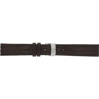 👉 Horlogeband bruin donkerbruin leder stiksel pushpinbevestiging Elysee Ely.02 20mm + 8719217070318