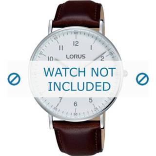 👉 Horlogeband bruin leder stiksel pushpinbevestiging Lorus VJ21 X071 / RH895BX9 20mm + 8719217059429