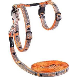 👉 Oranje Rogz Cat Harness NightCat Orange Birds