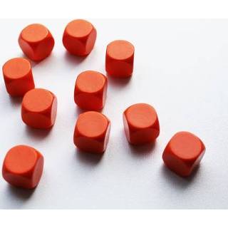 👉 Blanco dobbelsteen oranje stuks nederlands dobbelstenen 16mm (10 stuks)