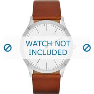 Horlogeband cognac leder geen stiksel pushpinbevestiging Skagen SKW6331 22mm 8719217026100