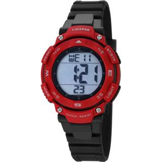 👉 Digitale horloge zwart rood Calypso K5669/5 digitaal 100 meter zwart/