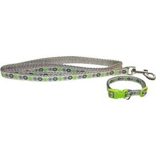 👉 Puppy halsband groen medium Little rascals met lijn