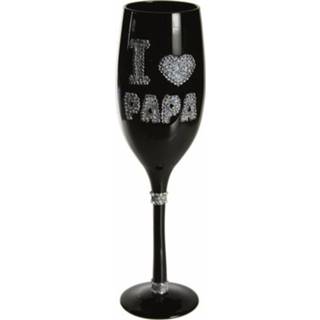 👉 Zwart champagne glas I love papa