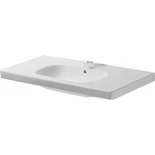 👉 Meubelwastafel wit Duravit D-code 105x48 cm, 1x kr.gat m/overloop, 4021534457920