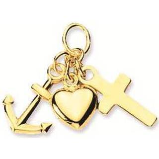 Oorhanger Religious Gouden Hanger Geloof, Hoop en Liefde 18 mm 246.0087.00 8712121045076