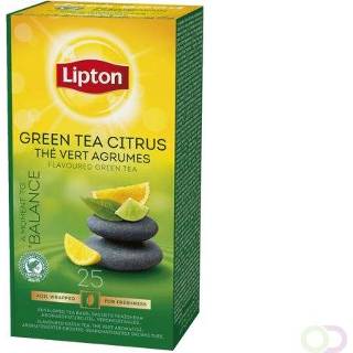 👉 Envelop donkergroen Thee Lipton Green Tea citrus met 25stuks 8722700167631