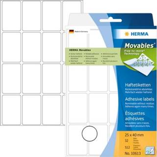 👉 Etiket wit papier Universele etiketten Herma 10613 25x40 mm Movables/verwijderbaar mat 512 st. 4008705106139