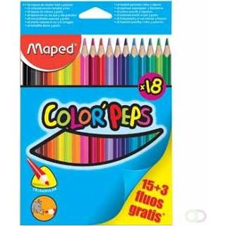 👉 Kleurpotlood Maped color\'peps 15 kleurpotloden + 3 fluo 3154148320135