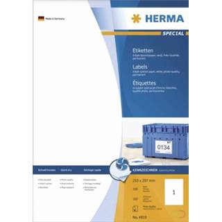 👉 Inkjetetiket wit papier Inkjet etiketten Herma 4819 A4 210x297 mm mat 100 st. 4008705048194