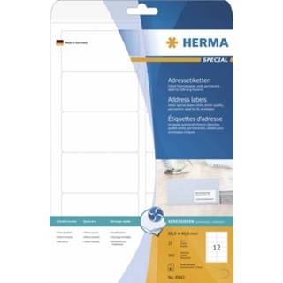 👉 Inkjetetiket wit papier Inkjet etiketten Herma 8842 Adres A4 88,9x46,6 mm mat 300 st. 4008705088428