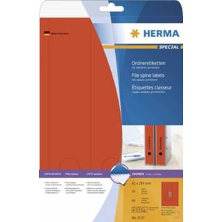 👉 Rood papier Ordneretiketten Herma 5137 A4 61x297 mm mat ondoorzichtig 60 st. 4008705051378
