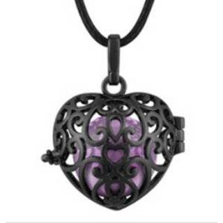 👉 Zwangerschapsketting zwart met kooitje (zwart hartje)