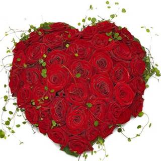 👉 Rode Rouwarrangement hart vorm rozen