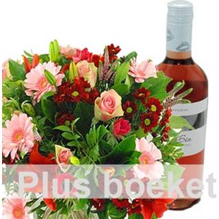 👉 Boeket Bouquet + bottle of wine