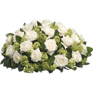 👉 Witte wit Funeral arrangement of white roses