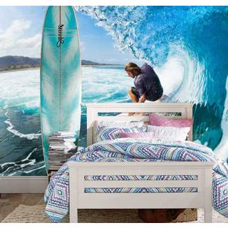 👉 Foto behang Vlies fotobehang Surfen tussen de golven