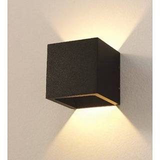 👉 Wandlamp zwart aluminium LED Cube IP54