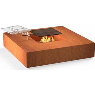 Cortenstaal VuurtafelBBQ 120x120x28cm | Cortenstaal Cortenstaal VuurtafelBBQ 120x120x28cm | Cortenstaal