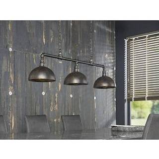 👉 Hang lamp zwart bruin Hanglamp Industrial Tube 3 Lichts