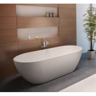 👉 Vrijstaand bad solid surface ovaal ligbad wit Riho Bilbao 150x75cm