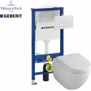 👉 Toiletset Villeroy & Boch Subway 2.0 direct flush met Geberit UP100 en Delta21 bedieningspaneel