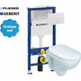 Toiletset Plieger Compact met Geberit UP100 en Delta21 bedieningspaneel
