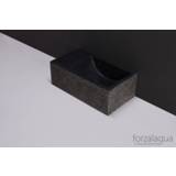 👉 Fontein XS 29 1 Forzalaqua Venetia Rechthoek Basalt Gebrand 29x16x10 cm kraangat Links