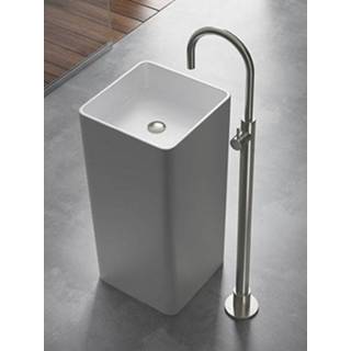 👉 Wastafelmengkraan nikkel Hotbath Cobber CB078W vloermontage geborsteld