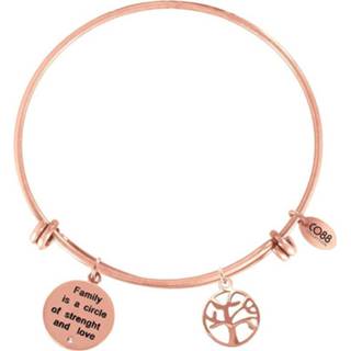 👉 Levensboom CO88 8CB-11024 Stalen Bangle, tekst en Levensboom. Instelbare lengte, rosékleurig 8719323280915