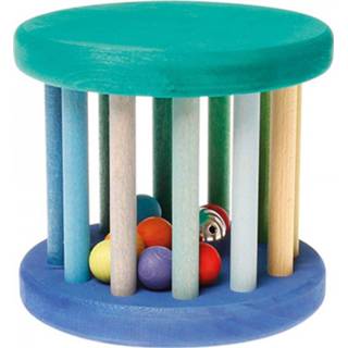 Grimm's rollende rammelaar groenØ blauw groen 08502 Rammelaar blauw groen Grimm's rollende groenØ 15 cm 4048565085021
