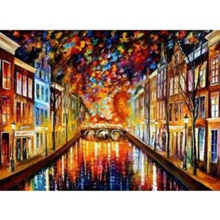 👉 Olieverf medium schilderij Kleurrijk Amsterdam