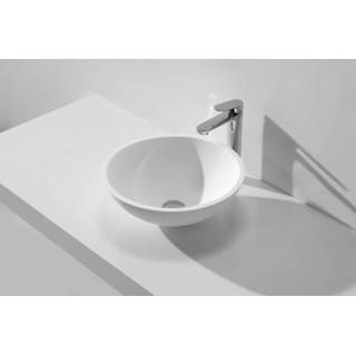 👉 Mat Wit solid surface Wiesbaden Opbouwkom Rond 43 x cm