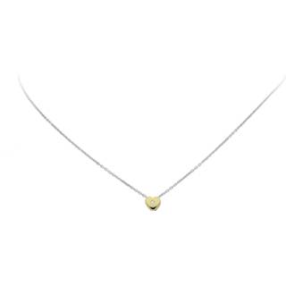 👉 Halsketting gouden Glow Collier Met Hanger - 42 Cm Hart Zirkonia Ankerschakel 202.5019.42 8712121605126