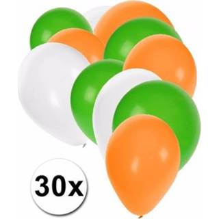 👉 Ballon wit oranje groen Ballonnen groen/wit/oranje 30 stuks