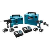 👉 Accu combihamer Makita DLX2101PMJ 18V Li-Ion (DHR264)&klopboor-/schroefmachine (DHP481) combiset (4x 4.0Ah) in Mbox