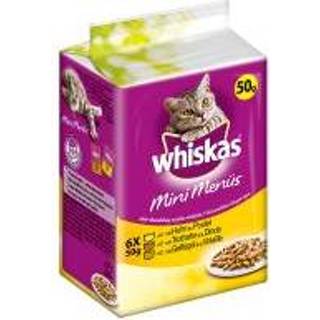 👉 Whiskas Mini Menu's 6 x 50 g - Witvis, Tonijn, Zalm in Saus