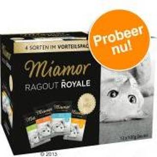 👉 Ragout Miamor Probeerpakketten Gemengd Probeerpakket Royale Kattenvoer 12 x 100 g - Kalkoen, Zalm, Kalf