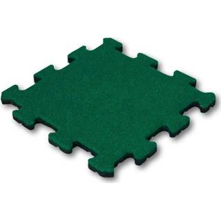 👉 Rubber tegel groen 25 mm - 50 x cm Puzzelsysteem Middenstuk