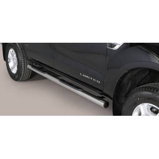 👉 Sidebar RVS zilver Sidebars Ford Ranger D.C. vanaf 2012 - Rond